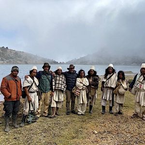 Fundacion atelopus with arhuaco del sogrome indigenous people - credit fundacion atelopus